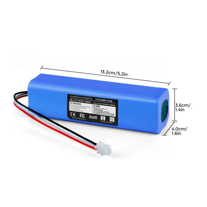 

NEW14.4V 12800mAh battery For XiaoMi Lydsto R1 Roidmi Eve Plus Viomi S9 Robot Vacuum Cleaner Battery Pack