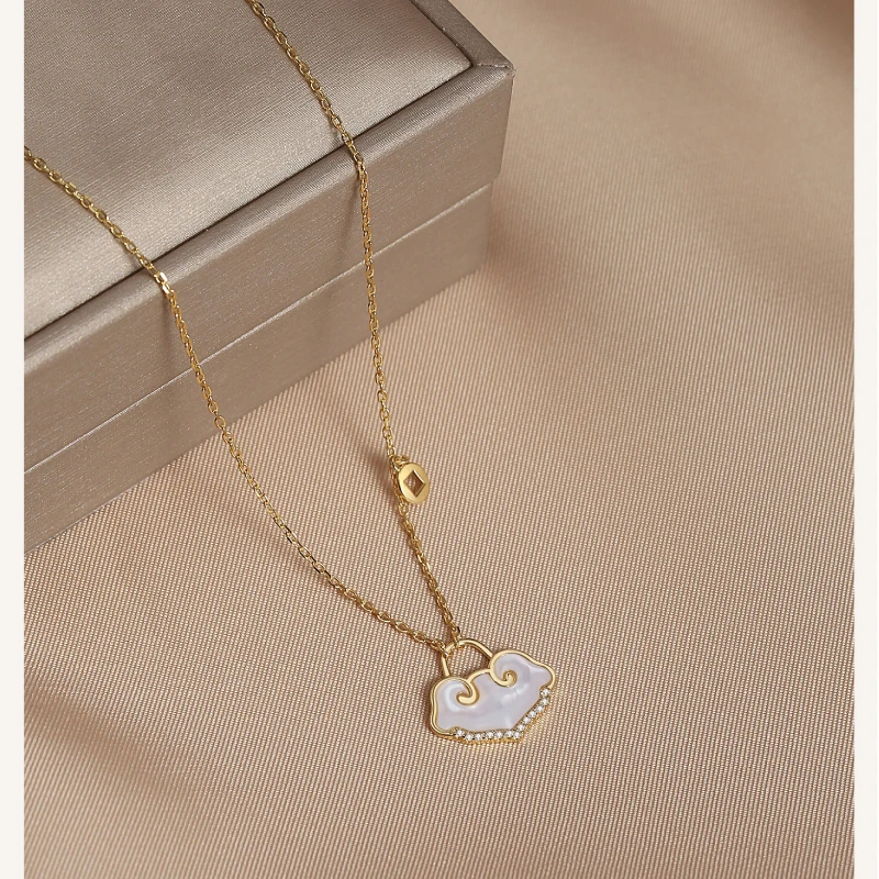 

S925 Sterling Silver Bestie Ruyi Lock Necklace Female Niche Design High-grade Sense Necklace Light Luxury Collarbone Chain Girls