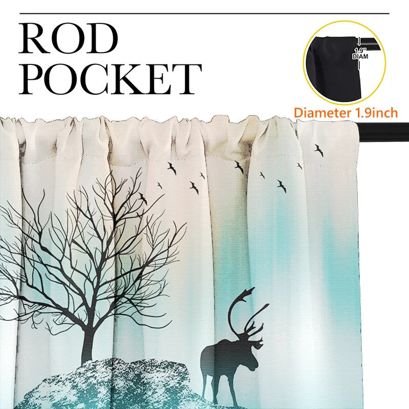 Ombre Elk Blackout Curtains Window Curtains For Living Room Bedroom Kitchen Door Doorways Curtain Elegant Boho Home Decoration 5
