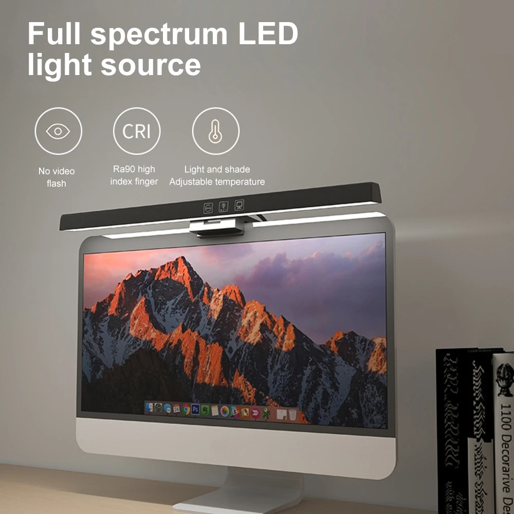 Lámpara de escritorio regulable para ordenador de lámpara de mesa para cuidar los ojos, Monitor de pantalla de ordenador USB, barra luz para estudio, lámparas de escritorio de lectura| |