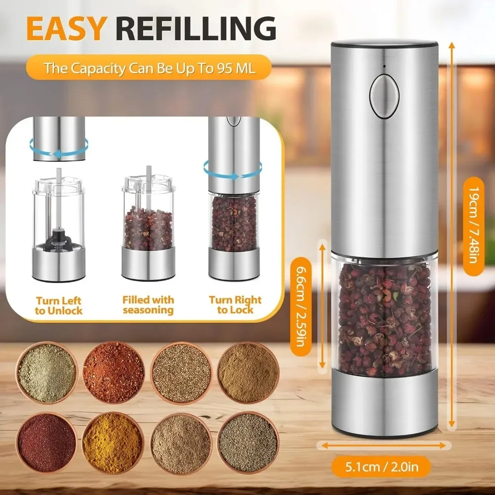Electric Grinder Electric Salt and Pepper Grinder Set