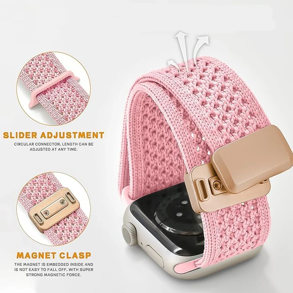 Cartoon Braid Nylon Magnetic Buckle Strap For Apple Watch Series 10 42mm 46 41mm 40 Lovely Girl Band For iwatch 10 9 8 SE 6 5 4