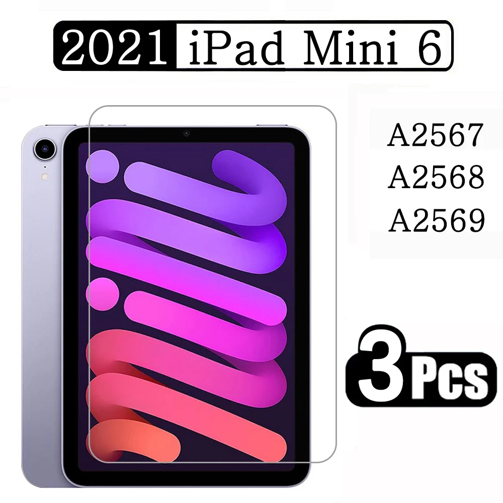 

(3 упаковки) Защитная пленка для экрана для Apple iPad Mini 6 2021 8,3 A2567 A2568 A2569 защитная пленка из закаленного стекла с полным покрытием