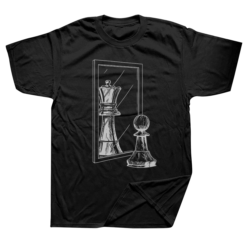 Lustiges Schach-Pion-T-Shirt „Träume von der Königin“ für Herren, Baumwolle, Humor, Streetwear, kurzärmelig, Unisex, lockere Kleidung