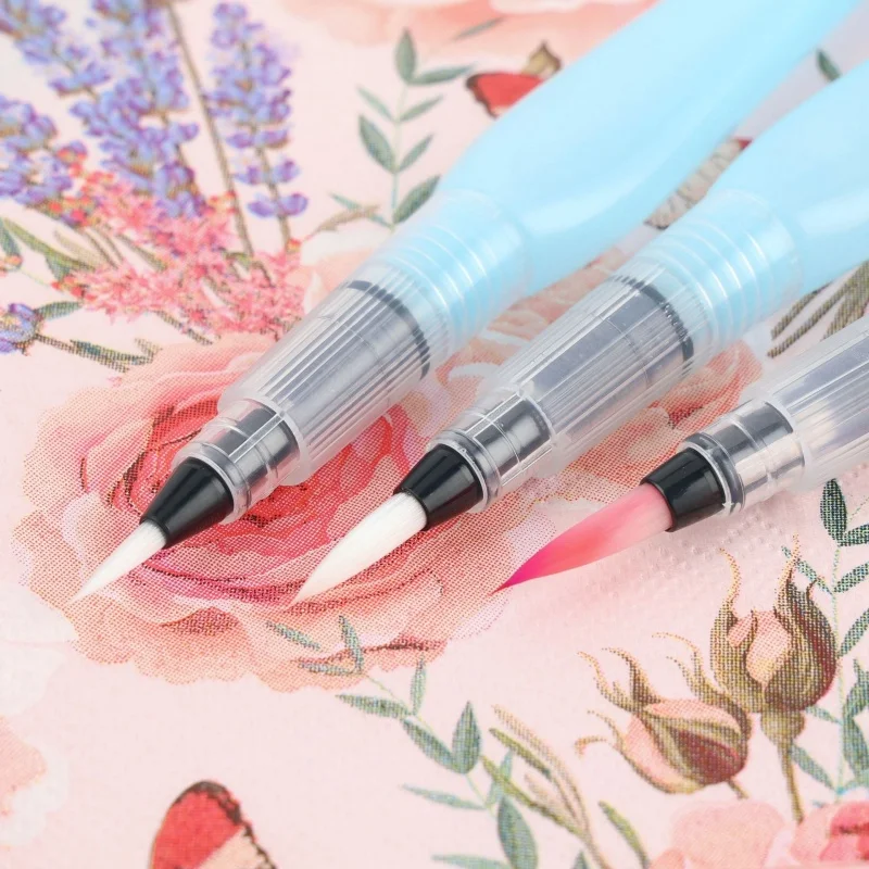 Nylon drawing pen set for pointy flat head color lead water storage brush