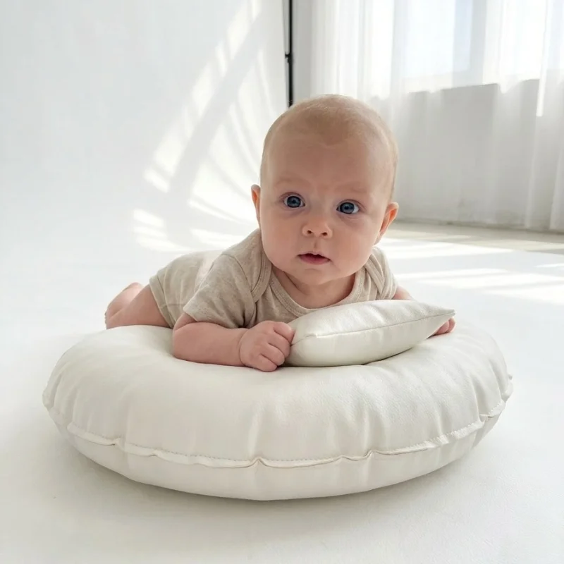 Cuscino di Supporto per Fotografia Neonatale, Cuscino in Pelle per Posare il Neonato, Accessori per Servizi Fotografici in Cesta o Lettino