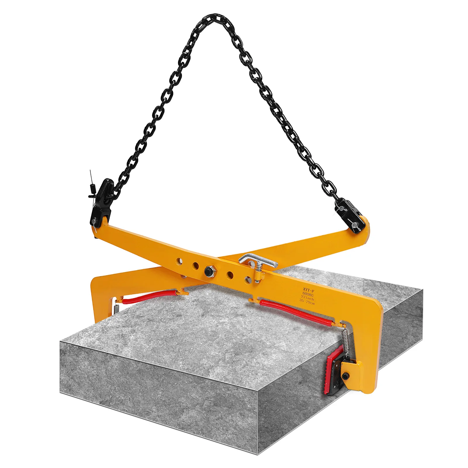 Heavy-duty Stone Lifting Clamp For Curb Stones Adjustable Jaw Width 35-79cm Curb Stone Lifter with Rubber-lined Jaws for Stone
