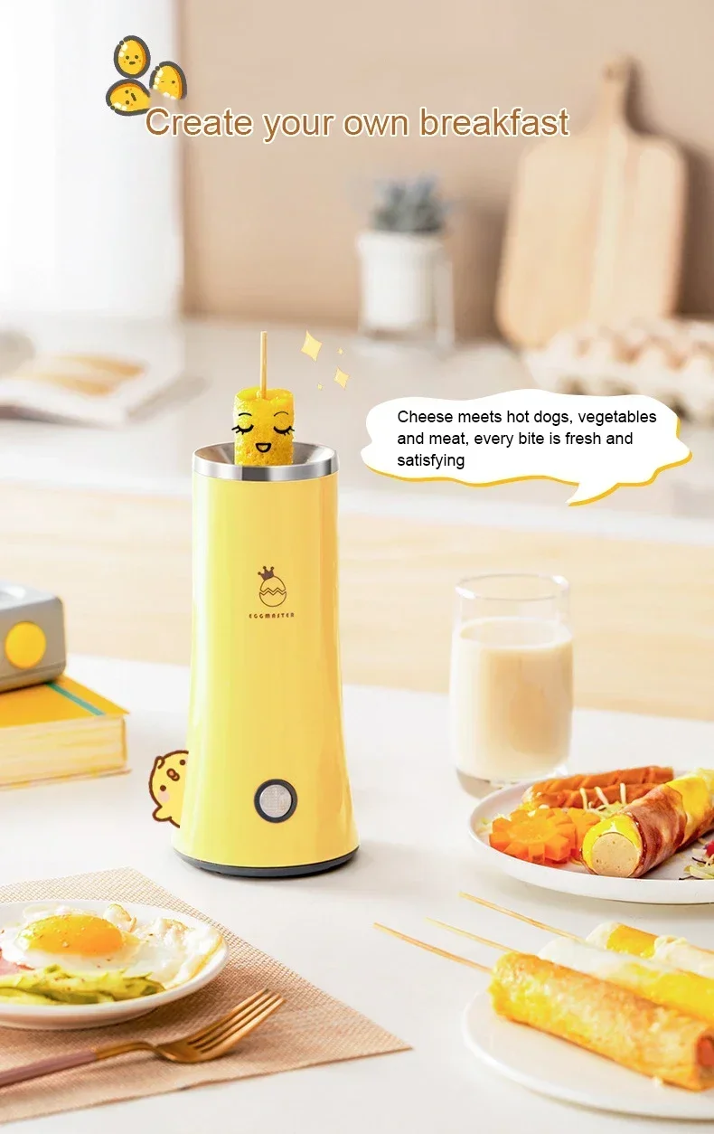 Non-stick Instant Heating Egg Roll maker Automatic Rising Omelette Heating grill Household DIY Egg Boiler Sausage heating Tube