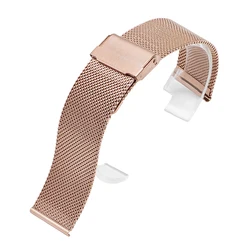 Elegant Metal Milanese Mesh Stainless Steel Watch Band Replacement Strap - 18mm (Rose Gold)