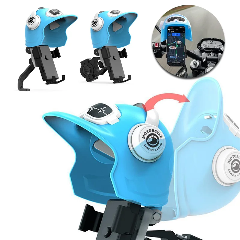 

Universal Phone Holder Flexible Waterproof Motorcycle Small Helmet Phone Stand with Sun Visor Motorcycle Handle Gravity Mount