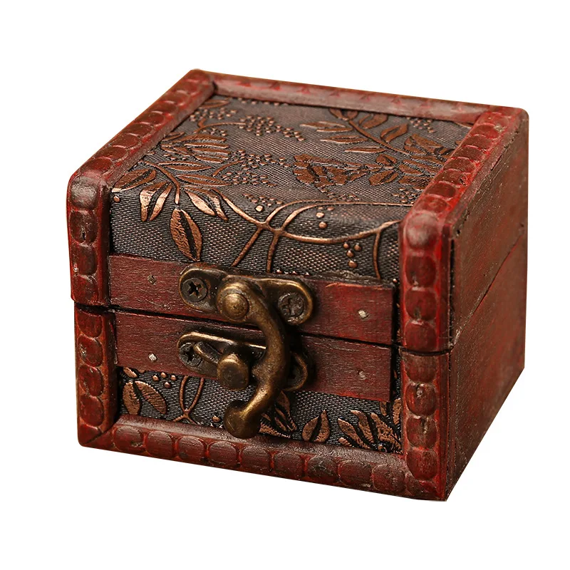 цена Деревянная коробка под старину, искусственная кожа, Европейский ретро деревянный стол, подставка для хранения