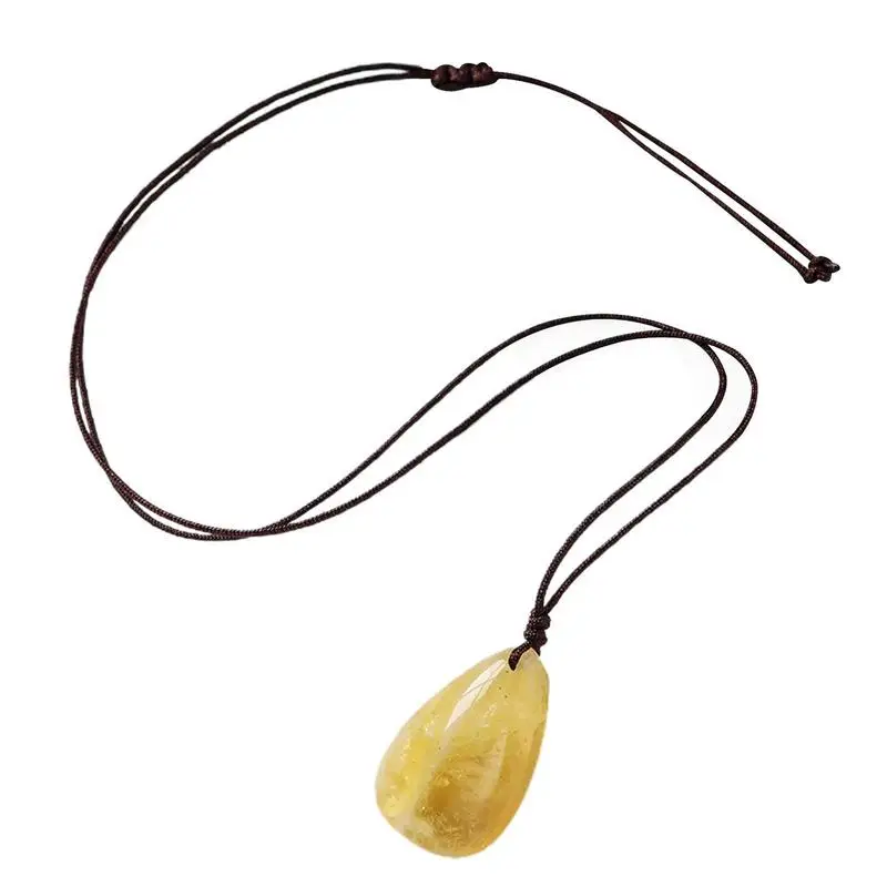 

Ожерелье из цитрина, подвеска с желтым кристаллом, стильное ювелирное изделие, энергетические ожерелья, подарок на День святого Валентина для нее