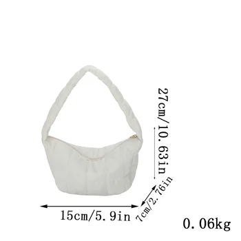 حقيبة كتف منتفخة مبطنة، محفظة مطرزة منقوشة تحت الإبط، حقيبة يد هوبو مبطنة ريترو للنساء 3