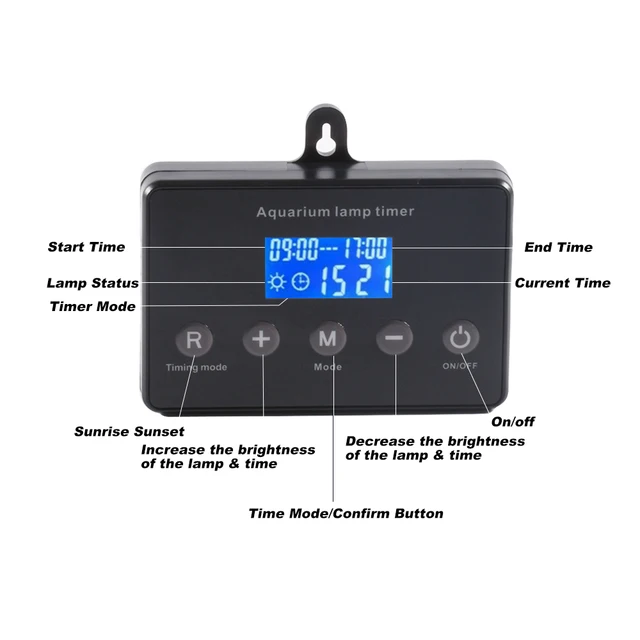 Aquarium Smart Dimmer System Led Light Timer Adjust Brightness Fish Tank Intelligent Light Controller 3-100W Timing System 6