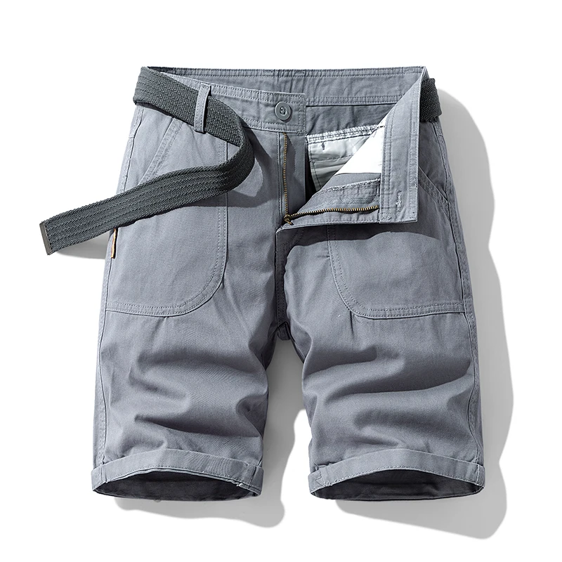 Loose Cropped Pants Men's 2024 Summer New Outdoor Work Clothes Shorts Casual Versatile Youth Straight Cotton Middle Pants