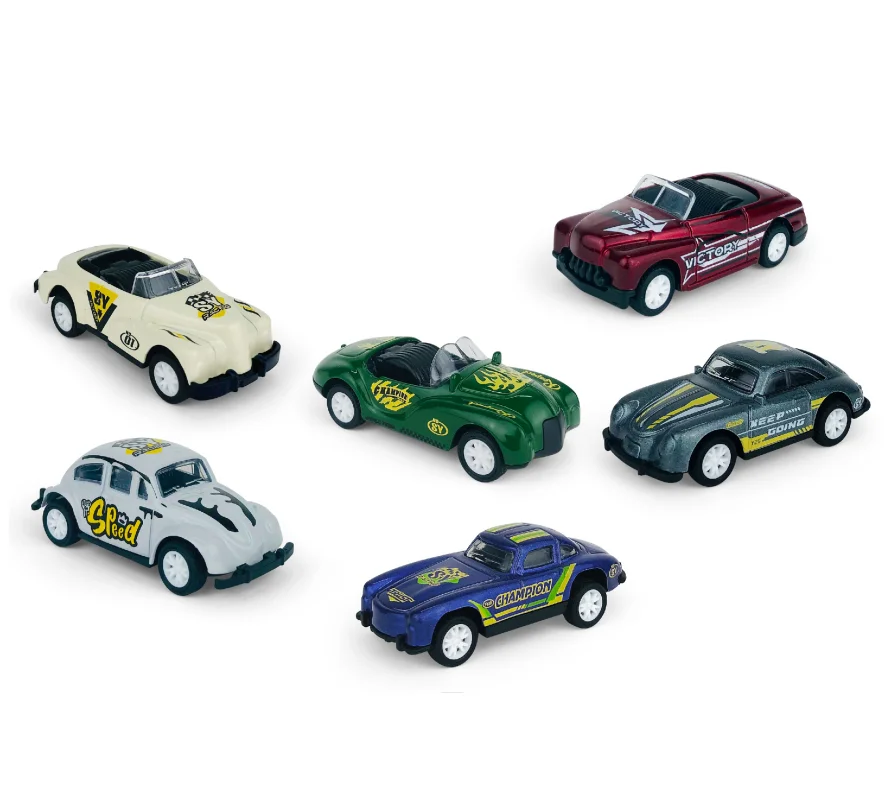 6Pcs Pull Back Model Car Set Simulate Drop Resistant Educational Alloy Car Toy Play Set For Kids Toys Birthday Gifts