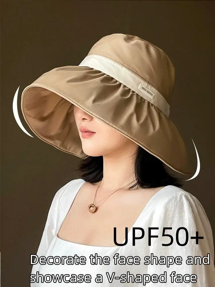 

Sunscreen Fisherman's Hat 2024 New Face Showing Small Summer Outdoor Outgoing Sunshade Hat Light and Thin Big brim Sun Hat