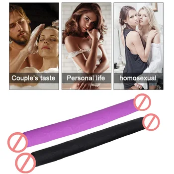Super Long Double Head Dildo Big Anal Butt Plug Prostate Massager Soft Silicone Penis Adult Sex Toys for Women Lesbian Couples 5