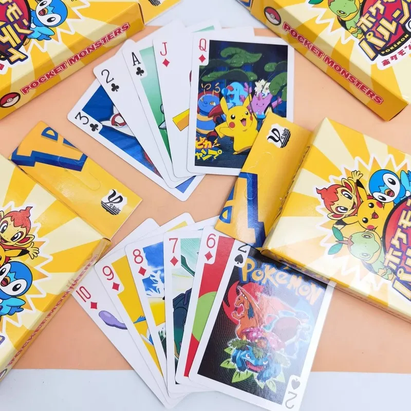 

54pcs Pokemon Poker Classic Characters Cute Pikachu Playing Cards Non-repetitive Children's Gift Casual Puzzle Game Board Game