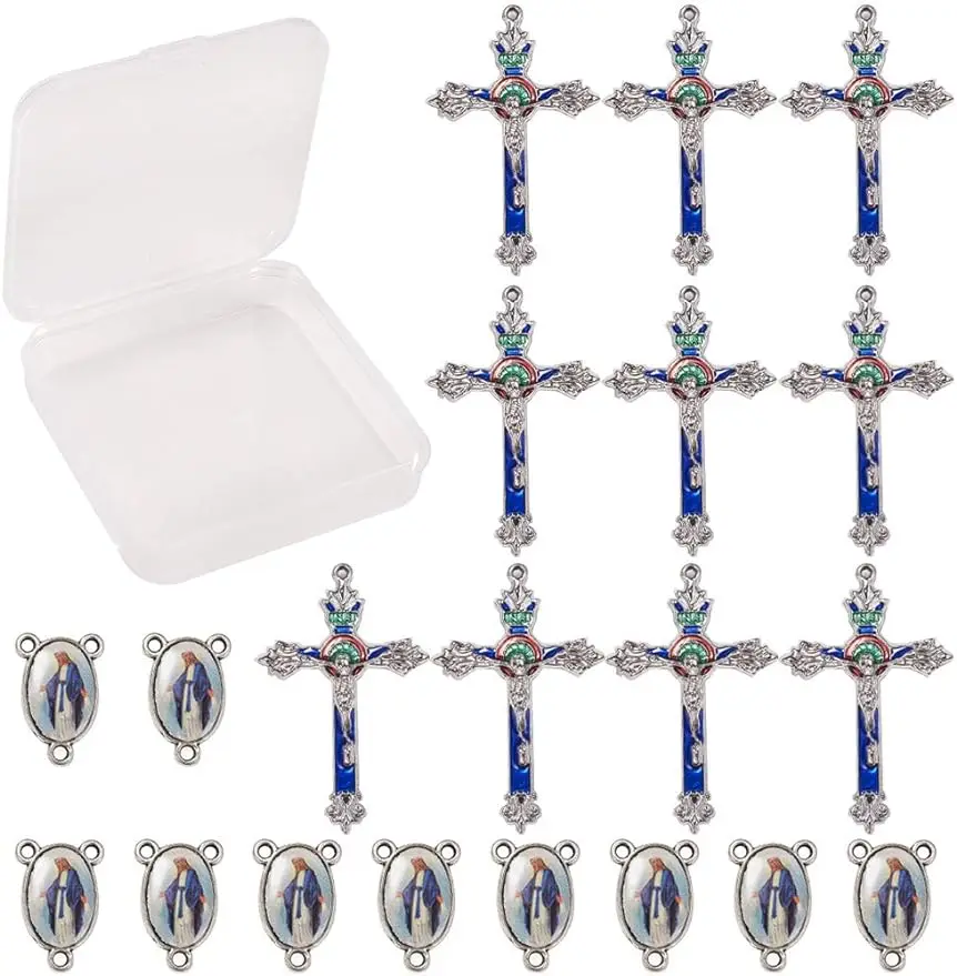 

20 шт., Тибетский Стиль, кресты и центр, Волшебная медаль со звеньями и звеньями для изготовления ювелирных изделий