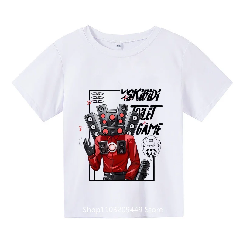 

Children's Game Skibidi Toilet Short Sleeve Boys' Game Speaker Men's Camera Men's TV Men's Role Play T-shirt Children's Clothing