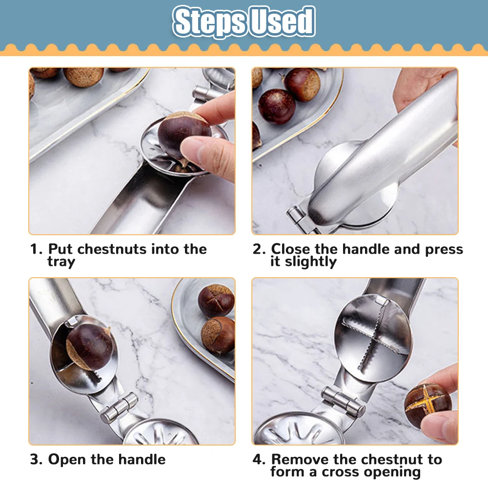 Chestnut Clip Nutcracker Opener Nuts Peeler Shelling Walnut Cracker Sheller Stainless Steel/Plastic Kitchen Pliers Accessories nut sheller