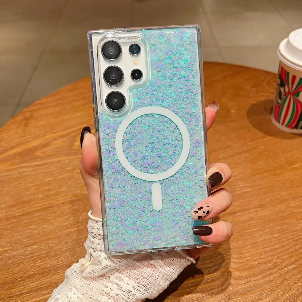 Bling Glitter Shockproof Hard Back Phone Case with MagSafe Technology