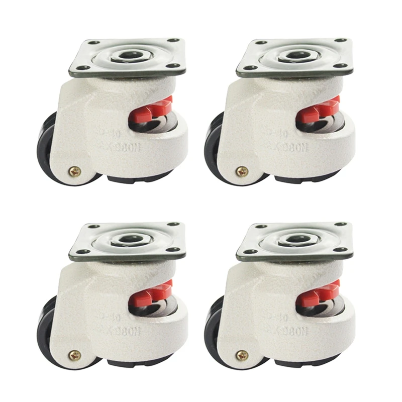 

4X Rubber Foot 40F Foot Level Adjustment Equipment Cart Caster 60Kg Load Capacity Furniture Leveling Roller