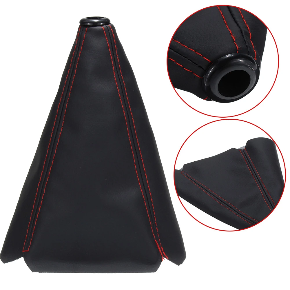 PVC Universal PU Leather Car Gear Shift Collars Carbon Fiber Auto Car Manual Stick Shifter Knob