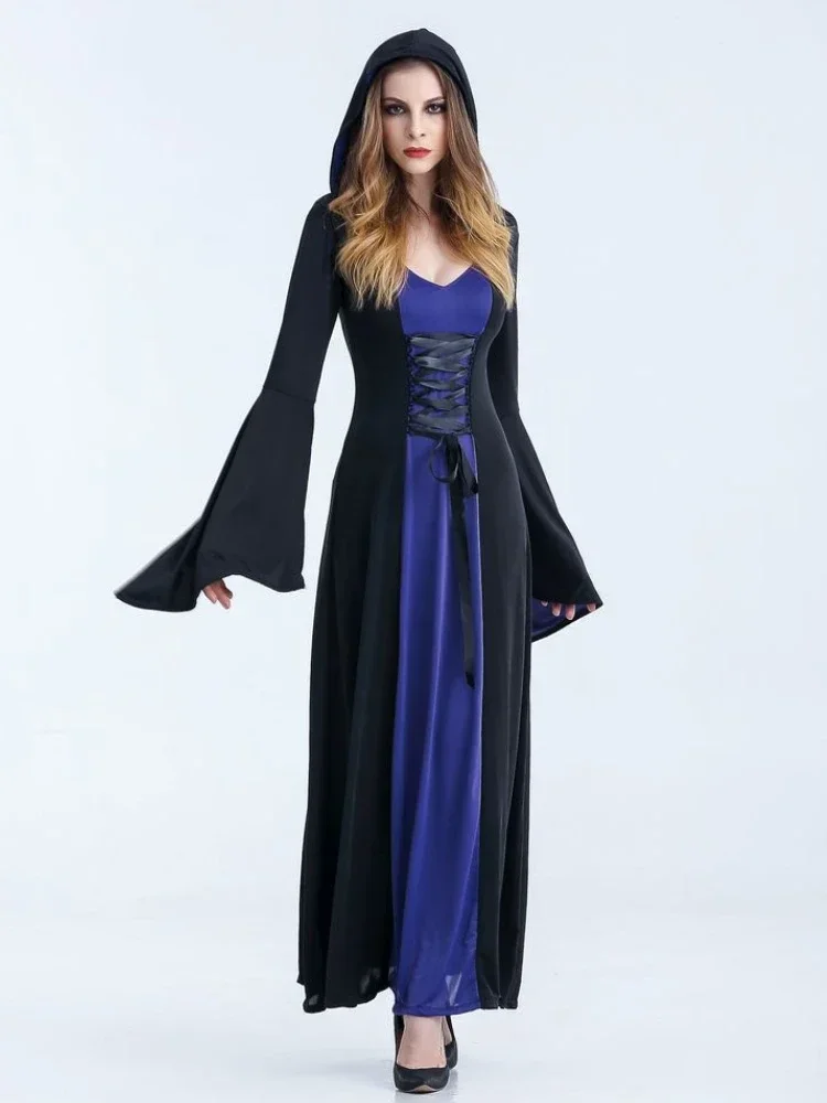 Easter Cosplay Dress Woman Hooded Dress Game Female Clothing Witch Costume Role Playing Costume Long Sleeved Stage Attire Frock