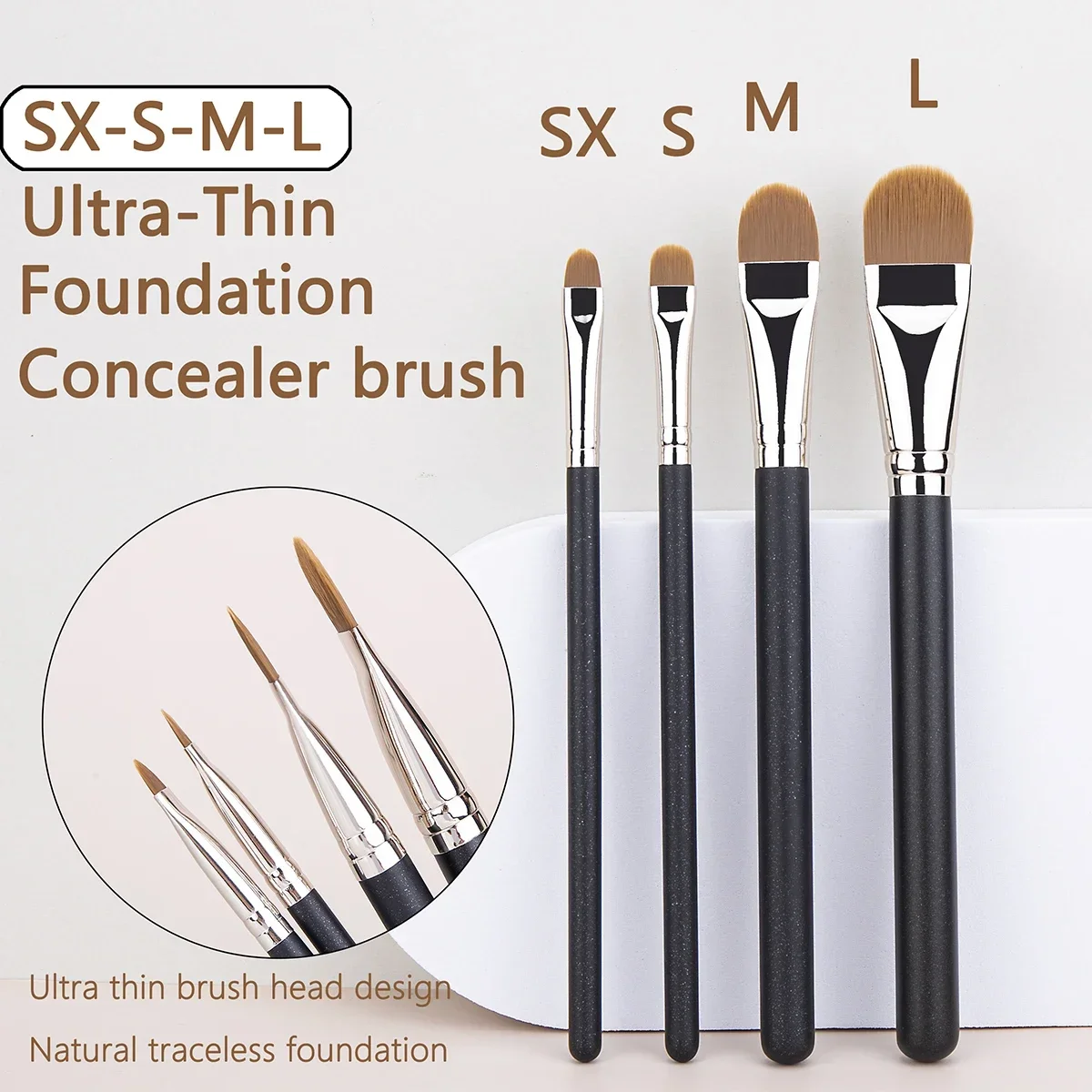 Ultra Thin Foundation Brush Lightweight and Thin Face Contour Brush Flat Contour Brush Blending Foundation Cream Makeup Brushes 5