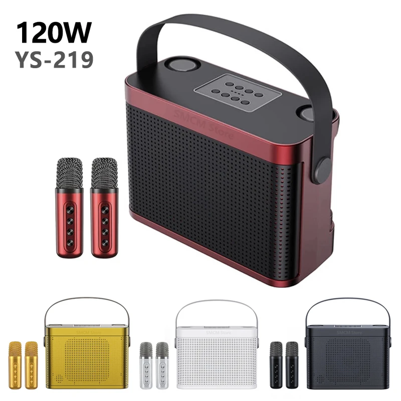 

YS-219 120W High Power Wireless Portable Microphone Speaker Sound Family Party Karaoke Subwoofer Boombox caixa de som