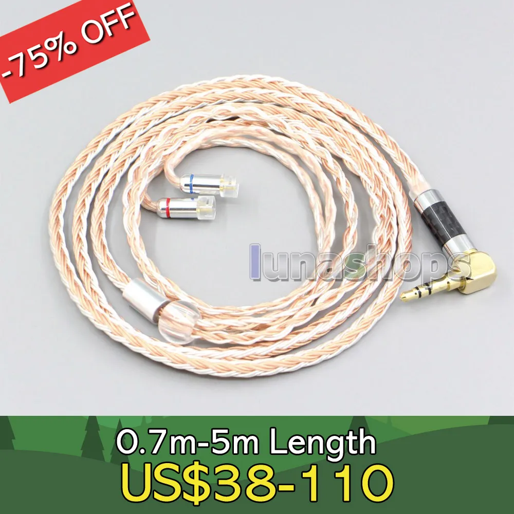 

XLR 4.4mm 2.5mm 16 Core Silver Plated OCC Mixed Earphone Cable For Sennheiser IE8 IE8i IE80 IE80s Metal Pin LN006713