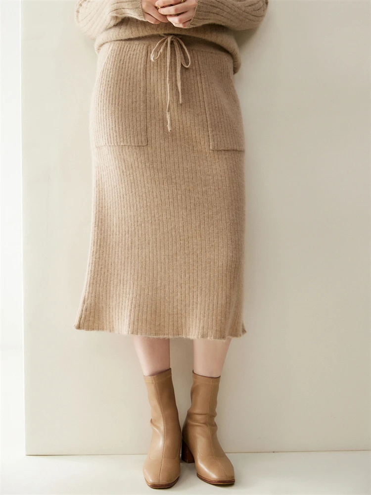 PlatiNum Cashmere Skirt - On Model
