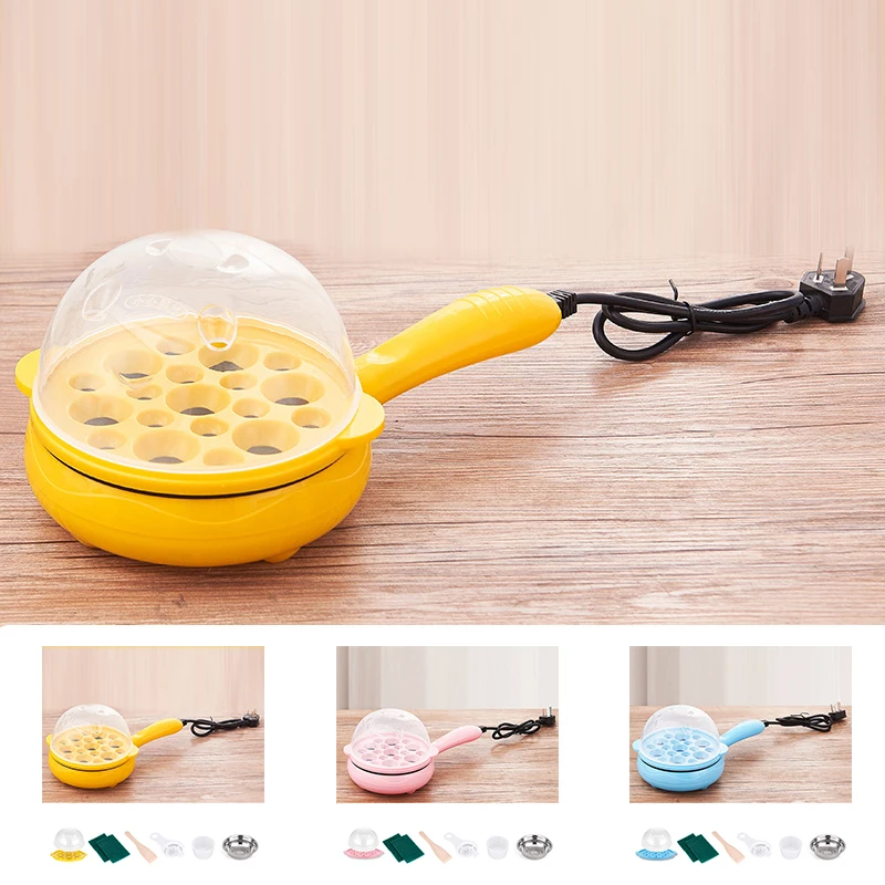 Multifunctional 2 in 1 Egg Cooker Non Stick Egg Frying Pan Boiler Automatic Off Boiler Machine for Home Dormitory