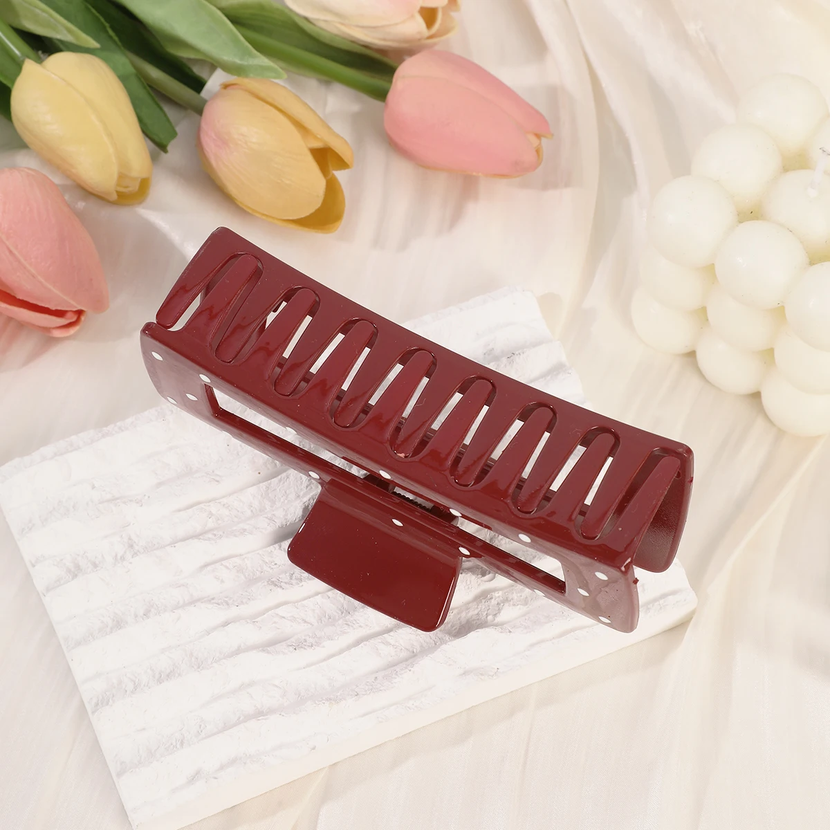 1pc Polka Dot Simple Hair Claw Square Five-Pointed Star Heart Shaped Women Red Hair Clip Shark Clips For Girls Fashion Barrettes