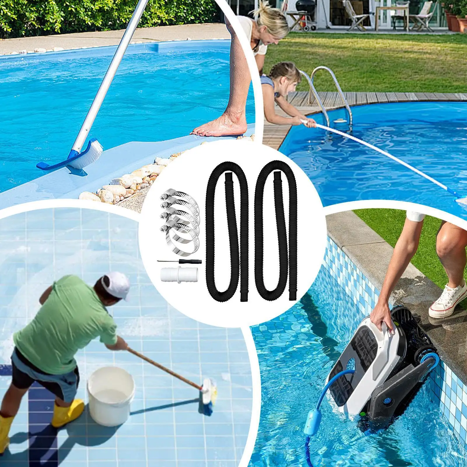 Pool Filter Hose 32mm Pool Replacement Tube Kit Spa Replacement Parts For Outdoor Backwash Spa Swimming Drainage Summer