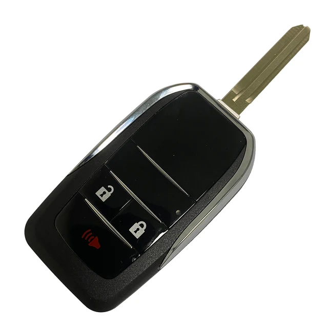 ที่ดีที่สุด KEY Blank Key Shell ดัดแปลงพลิกพับ Remote Key Shell สําหรับ Toyota RAV4 Wish Camry Hiac Corolla Hilux Fortuner 2-4 ปุ่ม 4