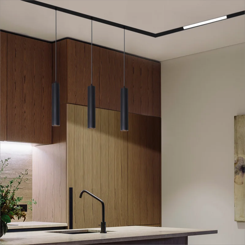 Smart Magnet Track Light System, Tuya Zigbee Dimmable LED Spotlight Adjustable Magnetic Rail Lamp Lighting for Living Room Black 6