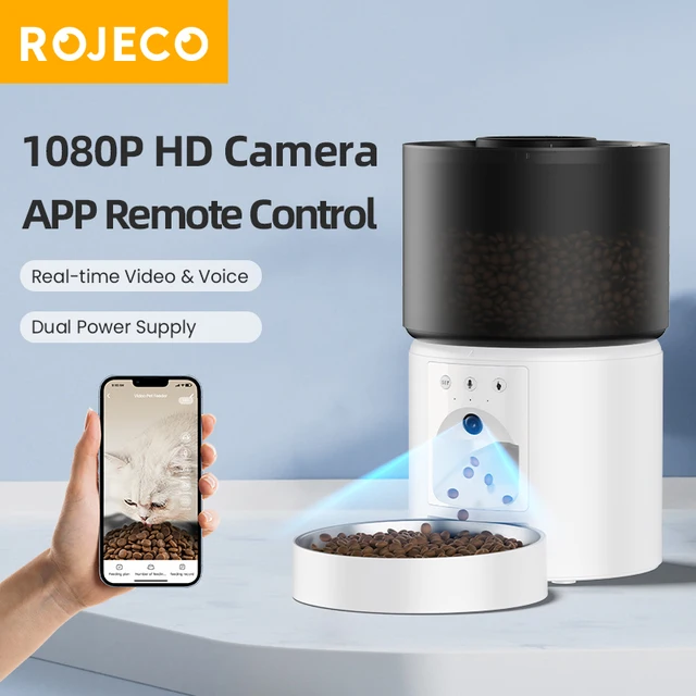 ROJECO Automatic Dog Feeder With Camera Video Pet Food Dispenser Smart APP Remote Control Auto Feeder For Kitten Cat Accessories 1