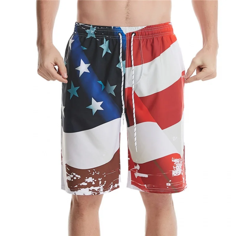 

Beachwear Men'S Shorts Sports Pants Quick Drying Large Casual Sports Shorts Straight Tube Micro Projectile