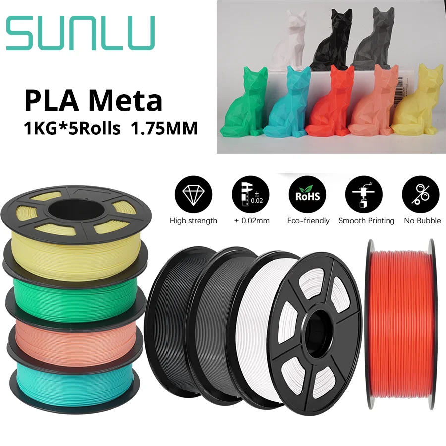 SUNLU PLA Meta 3D Filament 5KG 1.75MM Multiple Sale Printing High