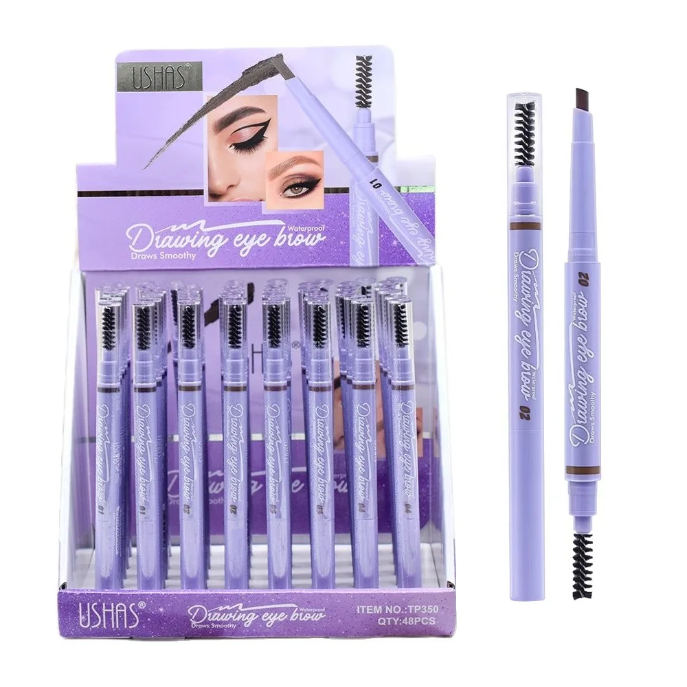 

48Pcs/Lot 4 Colors Double-ended Automatic Eyebrow Pencil Waterproof Long-lasting Easy To Ware Eyebrow Pen With Brush Makeup