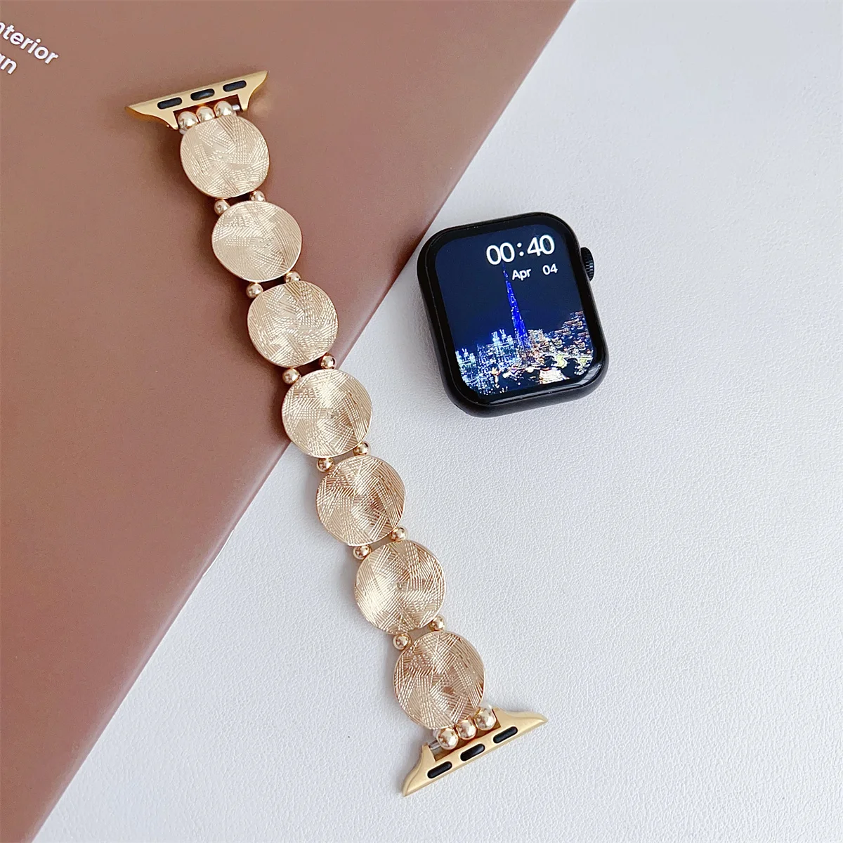 Óraszíj iWatch 42/44/45/46/49mm 38/40/41mm fém divatos óraszíj Watch Series Ultra2 10/9/8/7/6/5/4/3/2/1 ..._voghion.com