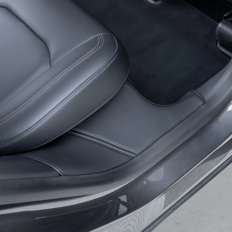 Auto-Türschwellenschutz-Set für Tesla Model Y, Mikrofaser-Leder, kratzfest, Kick-Pad, Schwellenschutz, Schutzstreifen für den Innenraum – Detail 8
