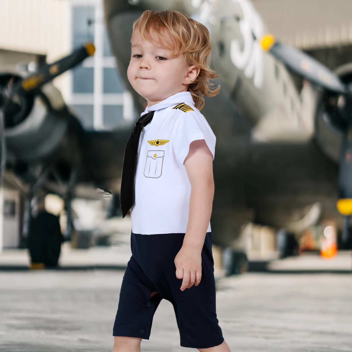 Baby Boy Pilot Romper Newborn Astronaut Costume Space Suit  Infant Halloween Carnival Fancy Dress Playsuit Aviator Jumpsuit 2