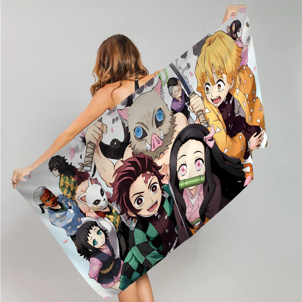 Demon Slayer Beach Towel For Kids Personalized Bath Towel Pool Towel Vacation Gift Picnic Towel Party Gift 3