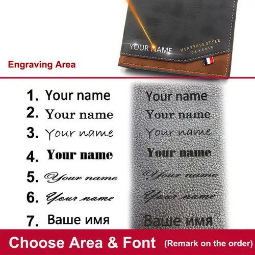 Free Name Engraving Men Wallets Slim Coin Pocket Photo Holder New Short Small Male Wallet Card Holder Frosted Leather Men Purses - Image 6
