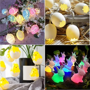 Ostern Ei Form 10 LED Dekorative Hängen Licht Ornamente Glücklich Ostern Küken Bunny LED Licht Laterne string Hause Urlaub Partei