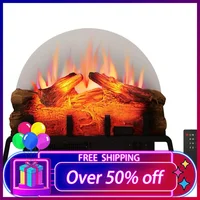 24" Free Standing Electric Fireplace Log Set Insert, 750W/1500W Heater, 6 Flame Colors with 5 Brightness, Crackling Sound 1